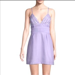 Free People Womens We Go Together Purple Embellished Mini Dress S 0